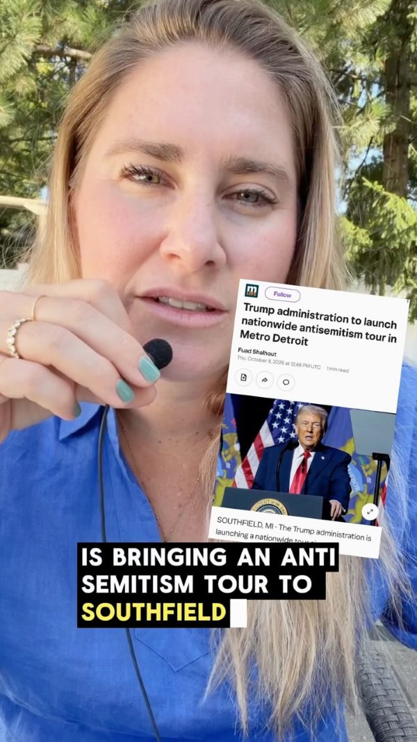 Video from Nikki Sapiro Vinckier about a Trump administration antisemitism tour coming to Southfield.