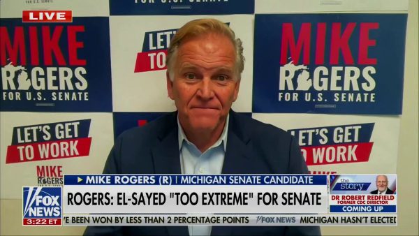 Thumbnail from a Fox News interview clip with Mike Rogers, shared by Distill Social on X.